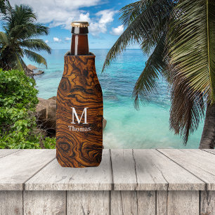 Rafraichisseur De Bouteilles Bois Raciné Monogrammé