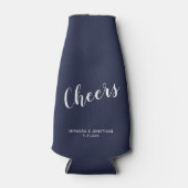 Rafraichisseur De Bouteilles "Bravo" Script moderne bleu marine (Devant)