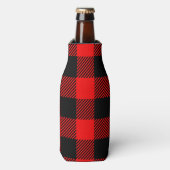Rafraichisseur De Bouteilles Buffalo Check Rouge et Noir Lumberjack Plaid Decor (Bottle Devant)