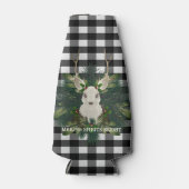 Rafraichisseur De Bouteilles Buffalo Plaid Festif Reindeer Noël (Devant)
