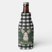 Rafraichisseur De Bouteilles Buffalo Plaid Festif Reindeer Noël (Bottle Devant)