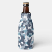 Rafraichisseur De Bouteilles Camo camouflage motif dans les tons bleus (Bottle Devant)