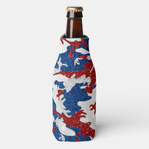 Rafraichisseur De Bouteilles Camo rouge, blanc et bleu avec paillettes pour le