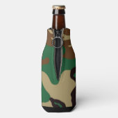 Rafraichisseur De Bouteilles Camouflage en bois ~ Nom personnalisé / Initiales (Bouteille Dos)