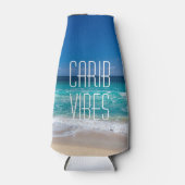 Rafraichisseur De Bouteilles Carib Vibes Plage tropicale Eau Turquoise avec nom (Devant)