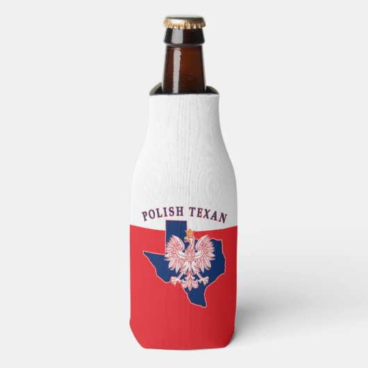 Rafraichisseur De Bouteilles Carte de l'aigle texan polonais (Bottle Devant)