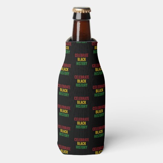 Rafraichisseur De Bouteilles CÉLÉBRER L'HISTOIRE NOIRE Rouge Jaune Vert BHM (Bottle Devant)