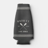 Rafraichisseur De Bouteilles Charcoal Grey Oars Rustiques Personnalisé Lake Hou (Devant)