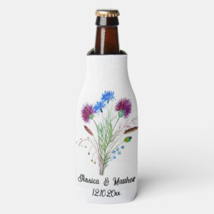 Rafraichisseur De Bouteilles Chardon Violet fleuri écossais Aquarelle Mariages