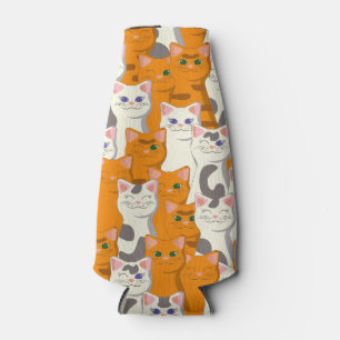 Rafraichisseur De Bouteilles Chats blancs et gingembre motif yeux verts yeux bl