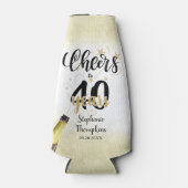 Rafraichisseur De Bouteilles CHERS D'Anniversaire À # ANNÉES Black Gold Script (Devant)