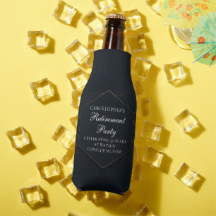 Rafraichisseur De Bouteilles Chic Black Gold Custom Retirement Party