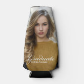 Rafraichisseur De Bouteilles Chic Graduation Photo White Script Overlay Party (Devant)