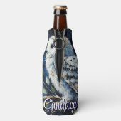 Rafraichisseur De Bouteilles Chouette blanche sur branche en clair de lune Pers (Bouteille Dos)