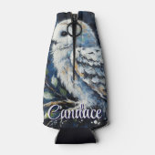 Rafraichisseur De Bouteilles Chouette blanche sur branche en clair de lune Pers (Dos)