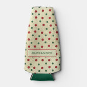 Rafraichisseur De Bouteilles Christmas Retro Red Green Dots Pattern (Devant)