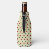 Rafraichisseur De Bouteilles Christmas Retro Red Green Dots Pattern (Bouteille Dos)