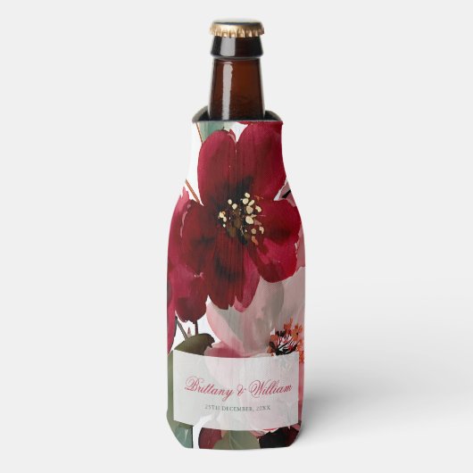 Rafraichisseur De Bouteilles  Christmas Themed Red Floral Wedding  (Bottle Devant)