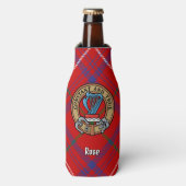 Rafraichisseur De Bouteilles Cimier Rose de clan sur Tartan (Bottle Devant)