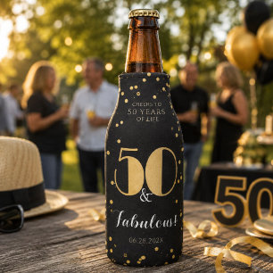 Rafraichisseur De Bouteilles Cinquante & Fabuleux Or Fête d'anniversaire des 50