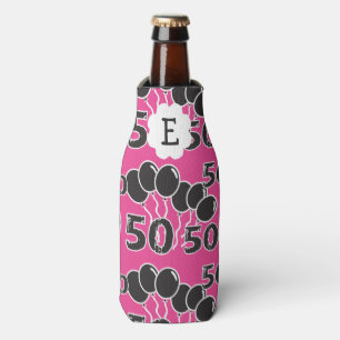 Rafraichisseur De Bouteilles cinquantième Décoré d'un monogramme NOIR ROSE