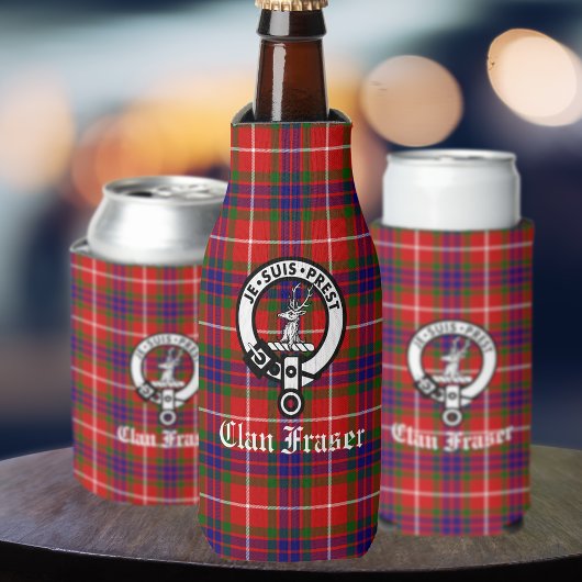 Rafraichisseur De Bouteilles Clan Fraser Crest Badge et Tartan