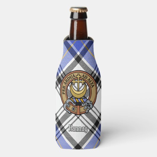 Rafraichisseur De Bouteilles Clan Hannay Crest sur Tartan (Bottle Devant)