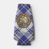 Rafraichisseur De Bouteilles Clan MacPherson Crest sur la robe bleue Tartan (Devant)