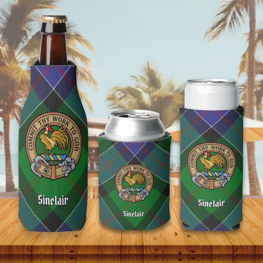 Rafraichisseur De Bouteilles Clan Sinclair Crest sur la chasse Tartan