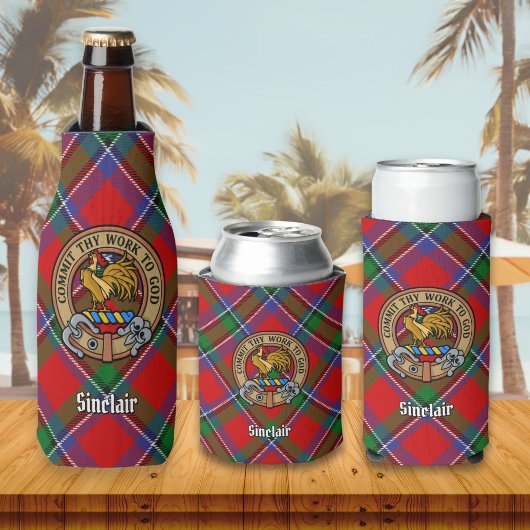Rafraichisseur De Bouteilles Clan Sinclair Crest sur Tartan