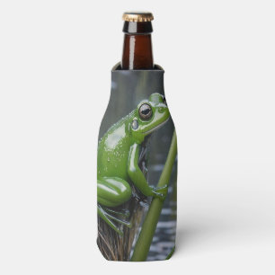 Rafraichisseur De Bouteilles "Clarté cristalline : Grenouille verte en verre su