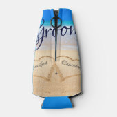 Rafraichisseur De Bouteilles Coeurs de mariage de plage dans la salle de sable (Dos)