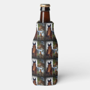 Rafraichisseur De Bouteilles Collage photo de trois chevaux Brown,