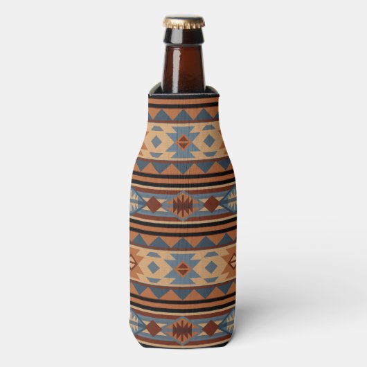 Rafraichisseur De Bouteilles Conception sud-ouest Adobe Grey Brown Tribal Motif (Bottle Devant)