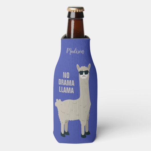 Rafraichisseur De Bouteilles Cool Llama personnalisé nom & bouteille couleur gl (Bottle Devant)