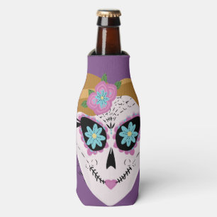 Rafraichisseur De Bouteilles Crâne de sucre floral violet joli