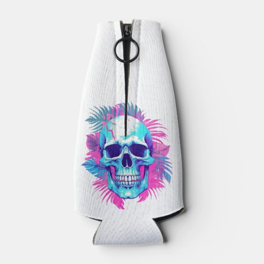 Rafraichisseur De Bouteilles Crâne floral en style Vaporwave (Dos)