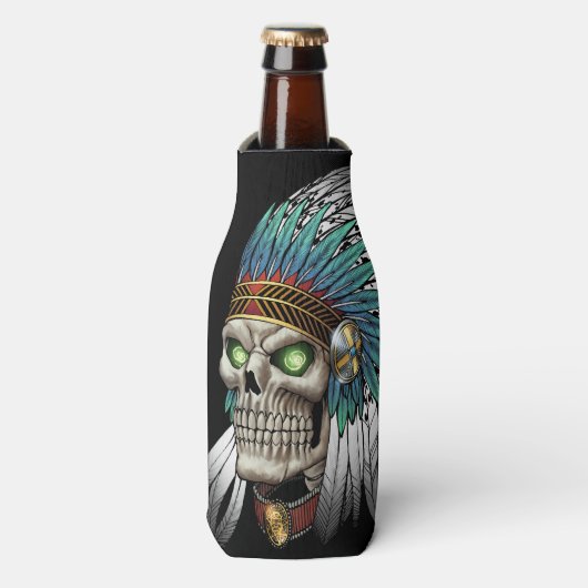 Rafraichisseur De Bouteilles Crâne gothique Tribal Amérindien (Bottle Devant)