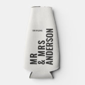 Rafraichisseur De Bouteilles crème moderne noir minimum gras simple mariage (Devant)