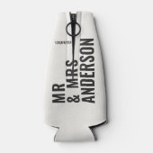 Rafraichisseur De Bouteilles crème moderne noir minimum gras simple mariage (Dos)