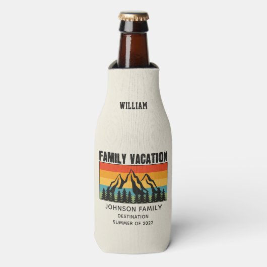 Rafraichisseur De Bouteilles Custom Family Vacation Mountains Randonnée Camping (Bottle Devant)