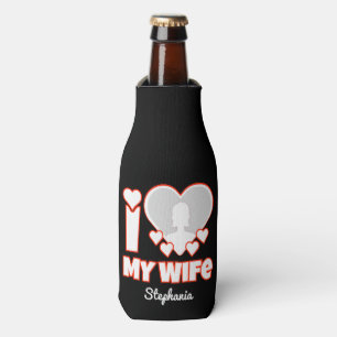 Rafraichisseur De Bouteilles Custom I Love My Wife - Ajouter Nom & Photo