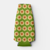 Rafraichisseur De Bouteilles Dahlia jaune motif floral sur vert (Devant)