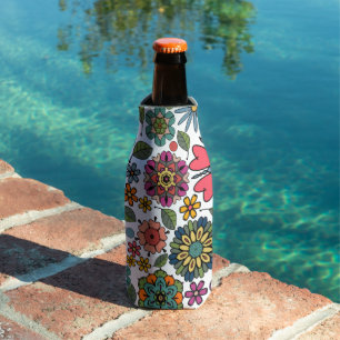 Rafraichisseur De Bouteilles Dessin floral rétro moderne, motif sans couture Ar