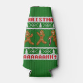 Rafraichisseur De Bouteilles Doux de Noël moche Craignant Gingerbreadmen Vert (Devant)