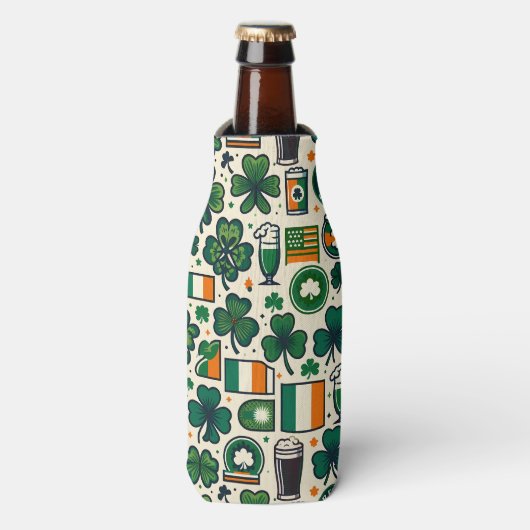 Rafraichisseur De Bouteilles Drapeau irlandais Saint Patricks Day Slainte (Bottle Devant)