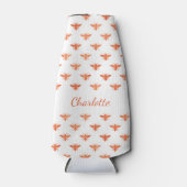 Rafraichisseur De Bouteilles Écriture en or blanc rose d'abeille (Devant)