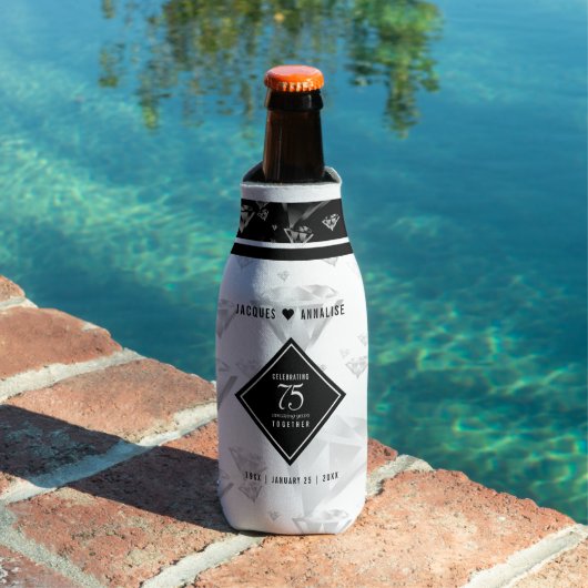 Rafraichisseur De Bouteilles Élégant 75e anniversaire de Mariage de diamant (Piscine in situ)