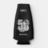 Rafraichisseur De Bouteilles Elégant Noir Personnalisé 50e Anniversaire (Devant)