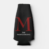 Rafraichisseur De Bouteilles Élégant nom de monogramme de marron (Devant)